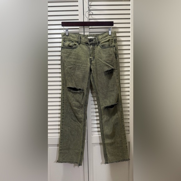 BDG Cowgirl Jeans Women's Green Distressed - Picture 1 of 5
